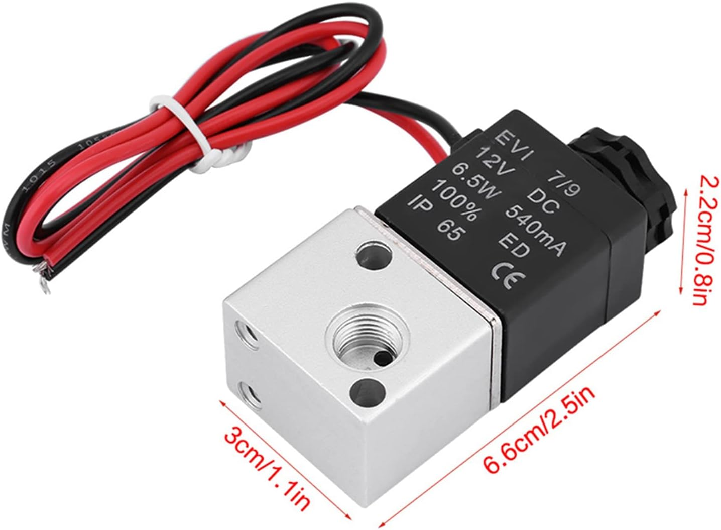 12V/24V 12V/24V Electric Solenoid Air Valve 1/8" BSP 1/8" Brass Electric Solenoid Valve (DC12V) image number 4