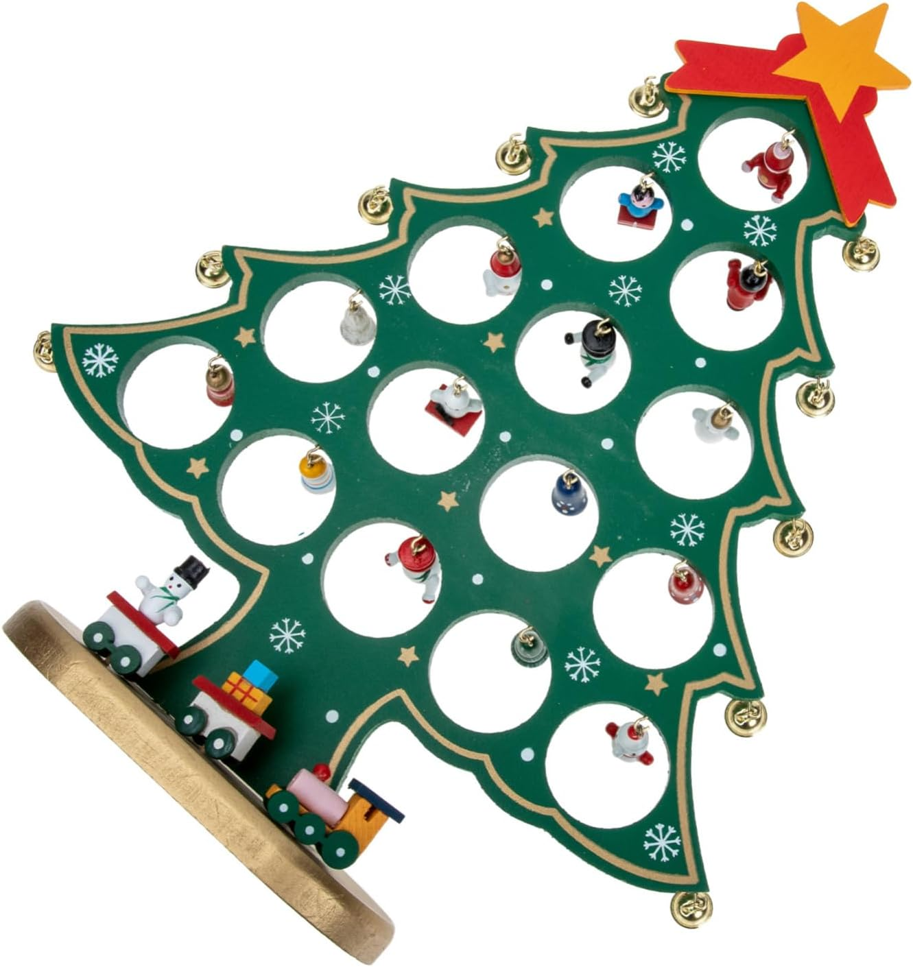 Mini Christmas Tree Foot Wooden DIY Xmas Craft Unique Festival Scene Decor Ornament Christmas Trees Lights image number 2