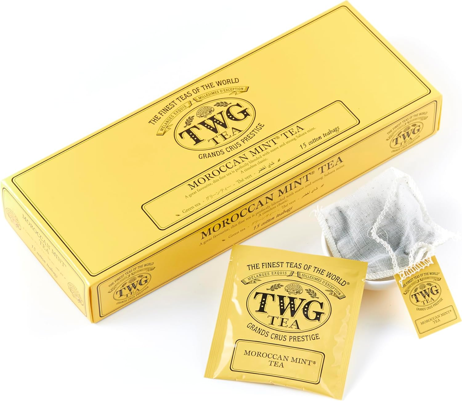 TWG Tea | Moroccan Mint Tea | Green Tea | Spearmint Leaves | 15 Hand Sewn Cotton Teabags | Gift Set image number 3