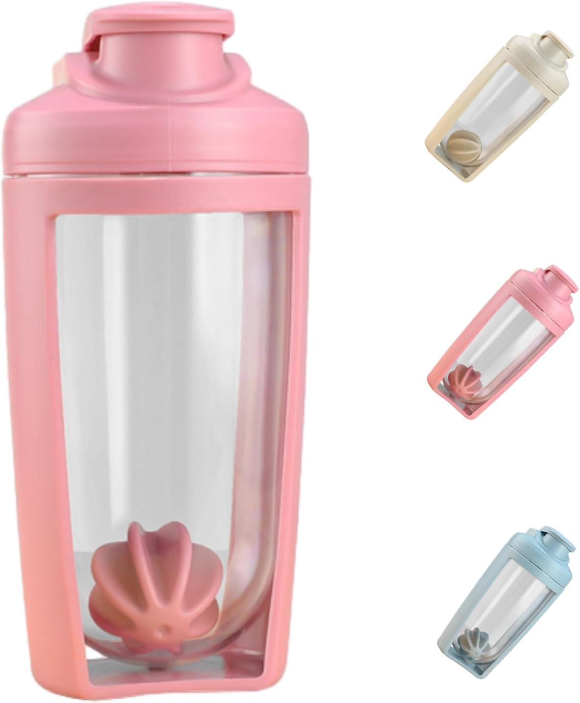 Shaker Bottle 500Ml Protein Mixer with Whisk Ball, Leak Proof Bpa-Free Cup with Handle, Pre-Workout Cup for Gym, Office, Travel