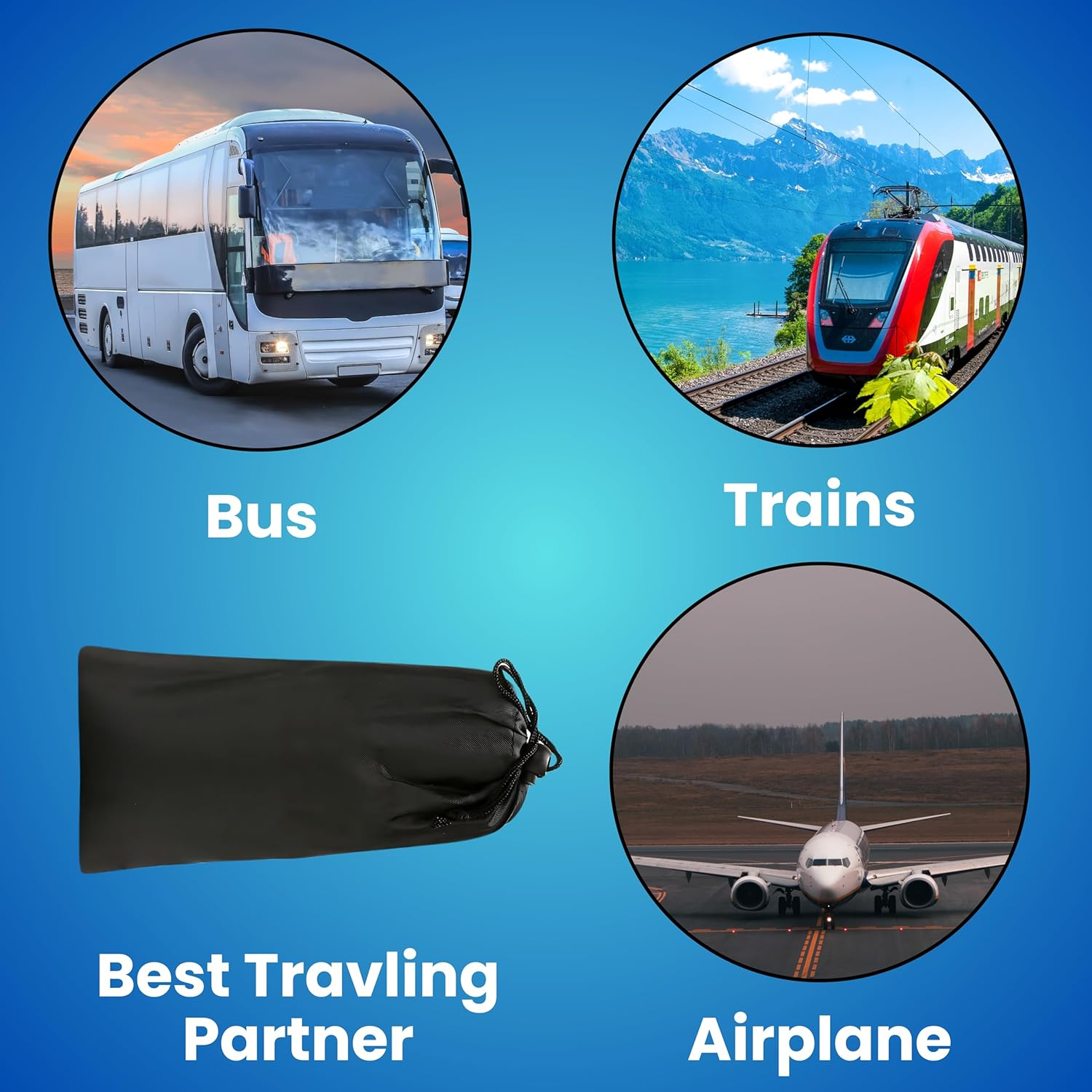 Foot Hammock for Plane or Travel Pillow - Airplane Foot Hammock and Plane Foot Rest - Ultimate Travel Accessories with Sleep Mask and Ear Plugs (One Pack) image number 4