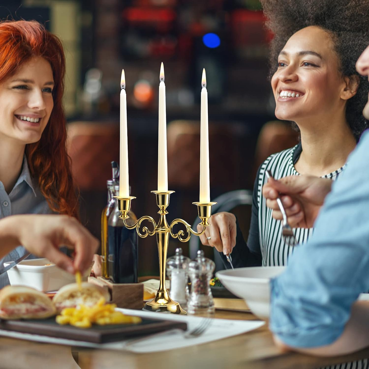 Flamecan Ivory Taper Candles, Set of 20 Unscented and Smokeless 10 Inch Candles Long Burning, Paraffin Wax with Cotton Wicks for Burning Approxinately 7-8 Hours Time (F2023008) image number 1