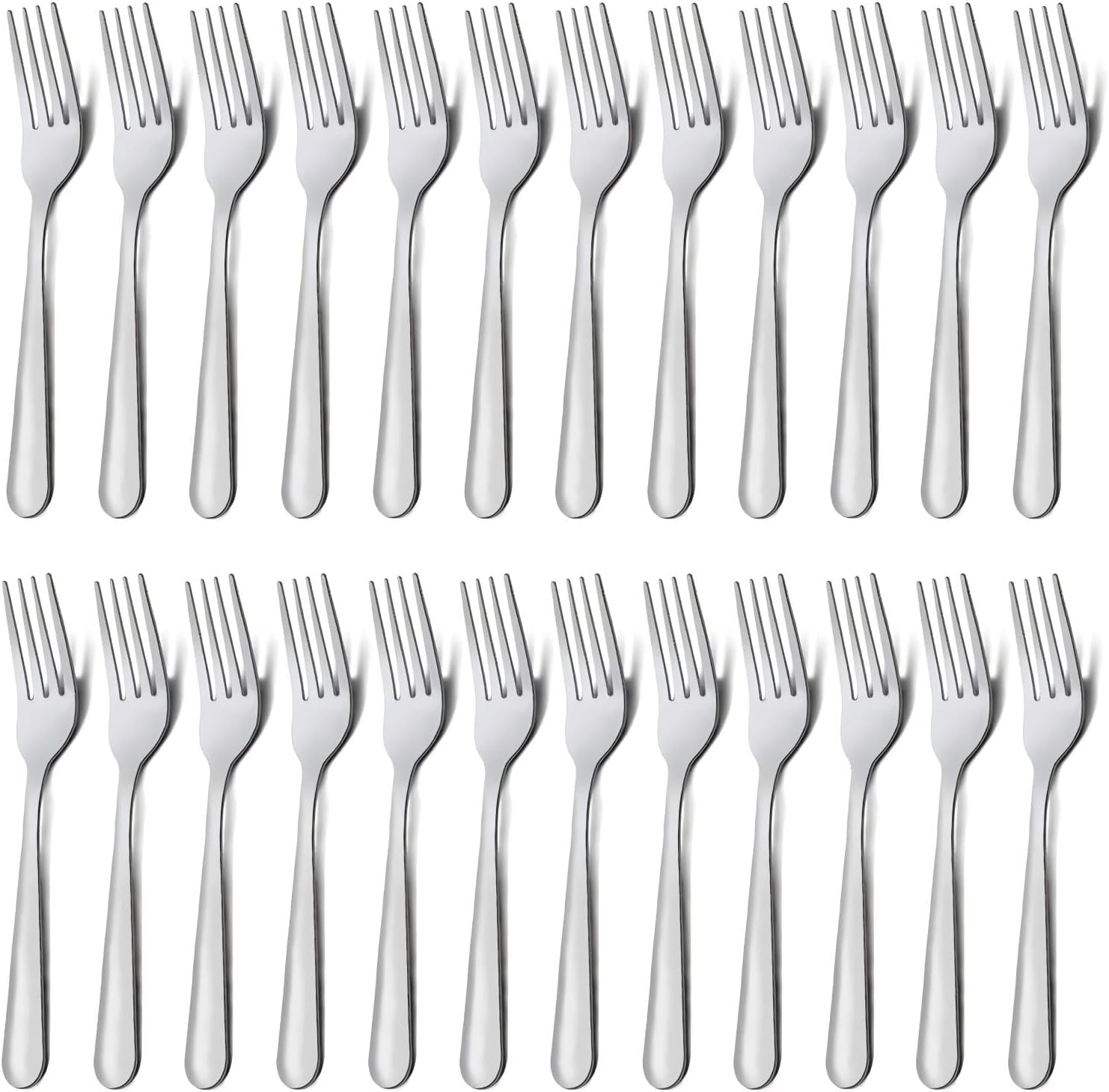24 Pieces Dinner Forks Set (7.1 Inch), Unokit Silver Stainless Steel Dinner Forks Set of 24, Forks Silverware, Flatware Forks for Home, Kitchen or Restaurant - Mirror Polished, Dishwasher Safe image number 5