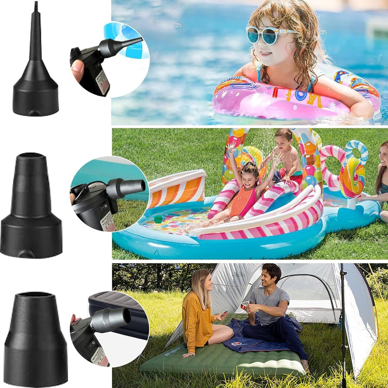 2 Sets Portable Quick Fill Perfect Inflation Nozzles,Electric Air Pump Rozzles,Outdoor Camping Nozzles for Air Mattress Beds,Boats,Inflatable Cushion,Couch,Pool Floats image number 2