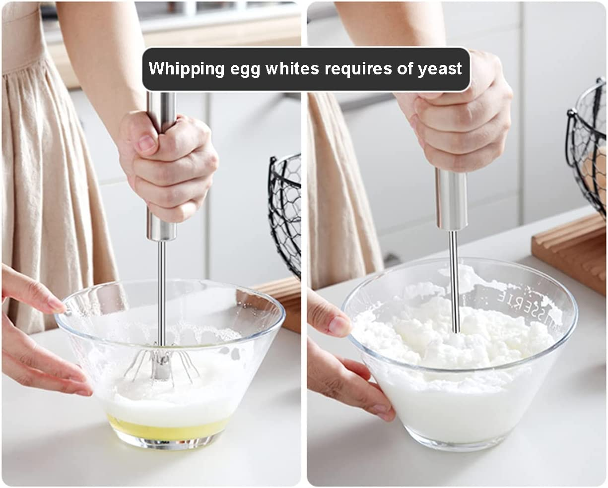 Tongke 2 Pack Stainless Steel Semi-Automatic Egg Whisk, Kitchen Balloon Whisks for Cooking, Blending, Whisking, Beating, Stirring Small image number 2
