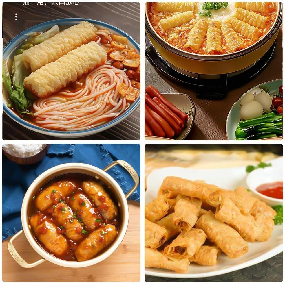 Delyco Dried Tofu Skin Crispy Tofu Skin Rolls Fried Bean Roll Golden Bean Curd Roll for Hot Pot, Soup, Noodle 120G image number 5
