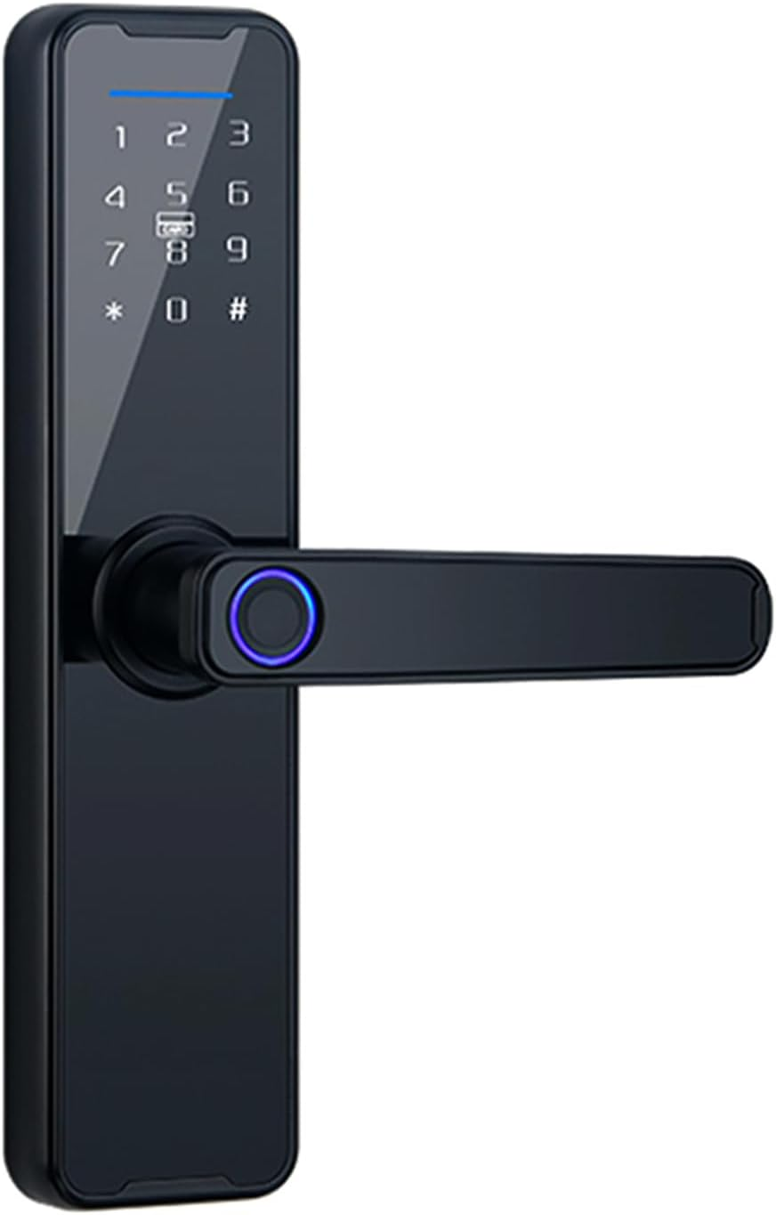 Mingzhe Tuya Smart Lock - Fingerprint Electronic Deadbolt with Handle and Keypad - Compatible with Tuya APP image number 4