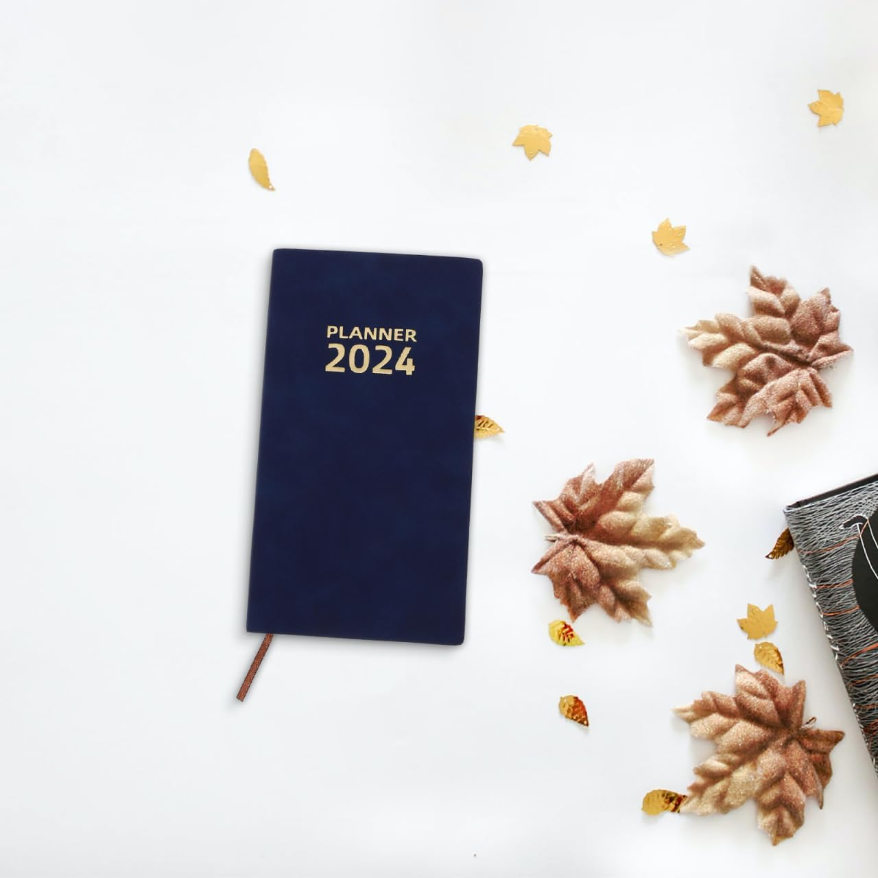 2024 Daily Planner Notebook Portable Schedule Notepad with Imitation Leather Cover for Office Home Travel Paper Planner for Task Notes and Inspiration - Brown image number 7