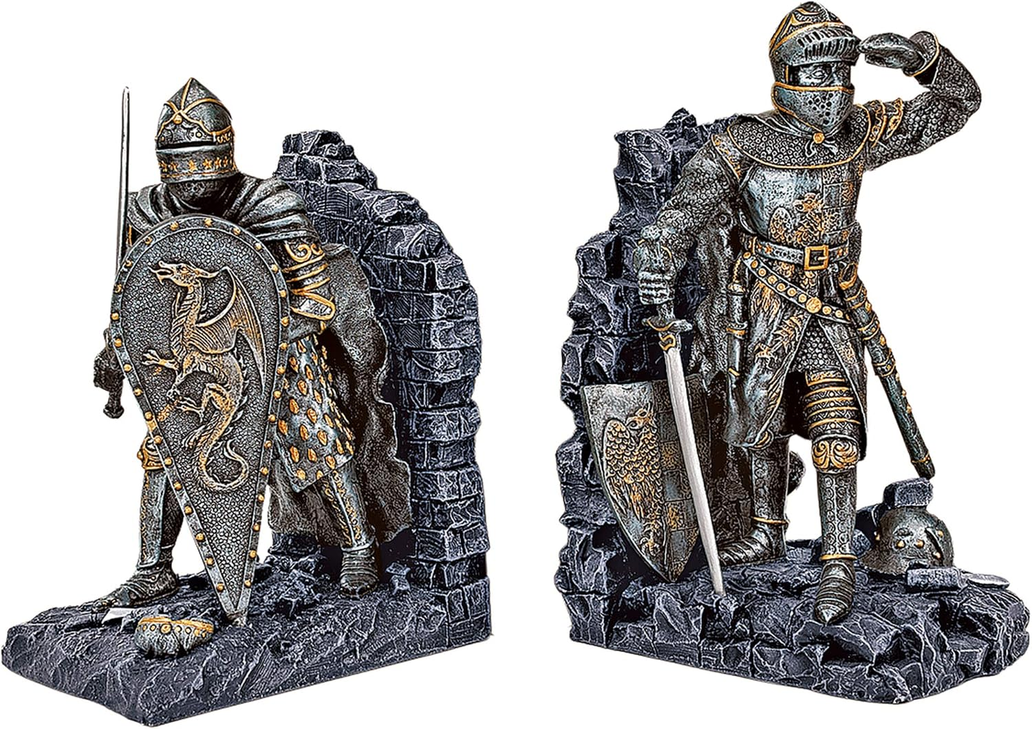 Arthurian Knight Bookend in Two-Tone Metallic (Set of 2) [Kitchen] image number 6