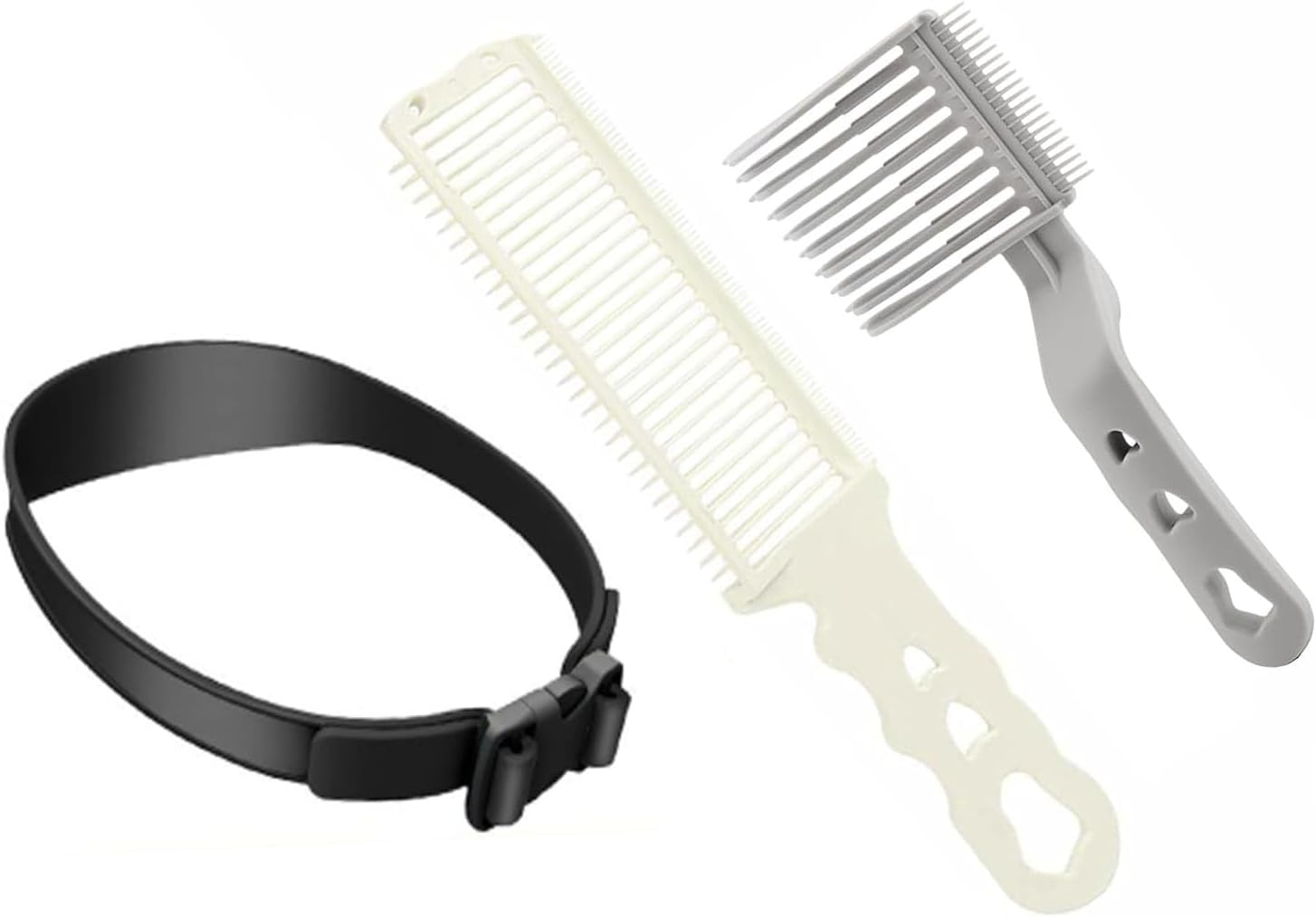 3Pcs Hair Trimming Fade Guide with Fade Comb,Barber Fade Comb Barber Combs with Fade Hair Trimming Guide,Fade Comb Barber Cutting Comb,Fade Comb Blend Comb with Hair Trimming Fade Guide for Men,Black image number 1