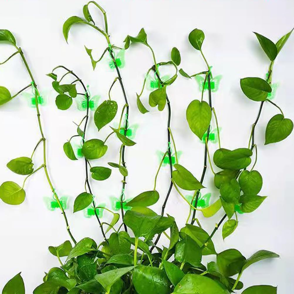 BESPORTBLE 20Pcs Green Self Adhesive Plant Clips for Climbing Plants Garden Support Hooks Fixers for Indoor and Outdoor Use Ideal for Vines and Stems