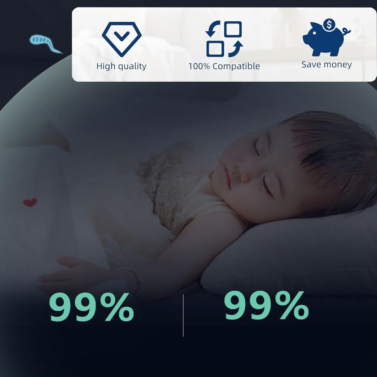 2Pcs AUS-0850AAPU Replacement True HEPA Filter,Air Purifier Filter for Compact 4-Stage Hospital Grade True HEPA Air Purifier image number 1