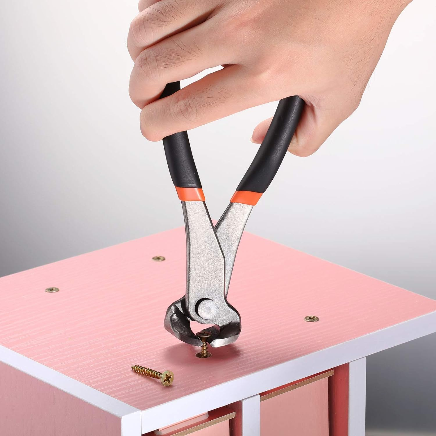 Nail Puller, End Cutting Pliers, Carpenter Tool, Staple Puller, 7Inch, Black image number 5