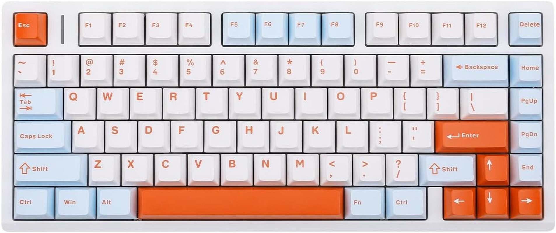 EPOMAKER Aula M75 Wireless Gaming Keyboard with 8000Mah Battery, 75% CNC Aluminum Mechanical Keyboard, Hot Swappable Creamy Keyboard, RGB Backlight, NKRO for Games/Office (Blue&White&Orange) image number 2