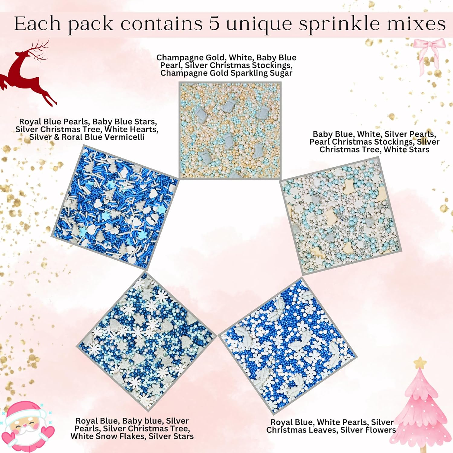 Confect Christmas Sprinkles | Sprinkles for Baking & Cake Decorative | Cookie Sprinkles| Dessert Decorating Sprinkles - 3.5 Oz (New-Cc-Sprinkles-28) - New-Cc-Sprinkles-27 image number 7