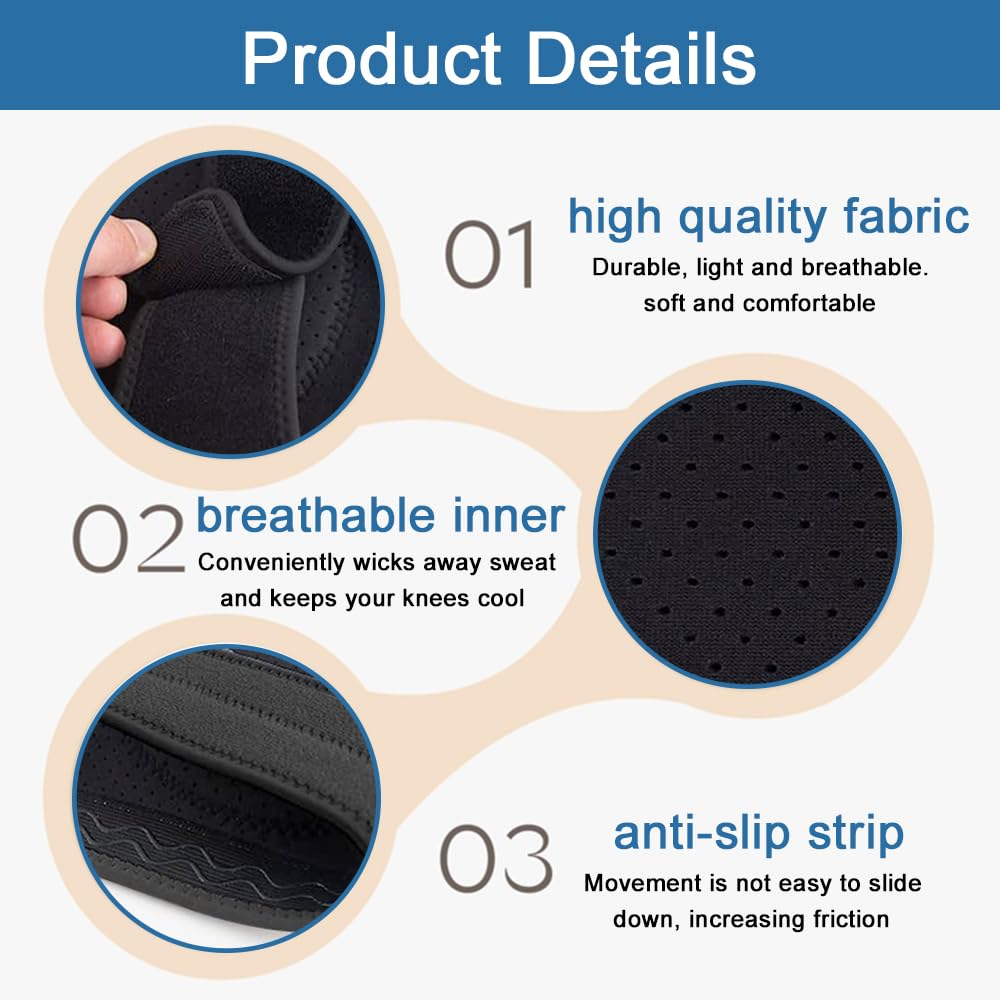 Knee Pads Knee Brace, Adjustable Kneeling Pad, Anti-Slip Kneeling Cushion, Knee Protectors Cushion with Thick EVA Foam Padding for Men and Women Gardening, Carpet (1 Pair)