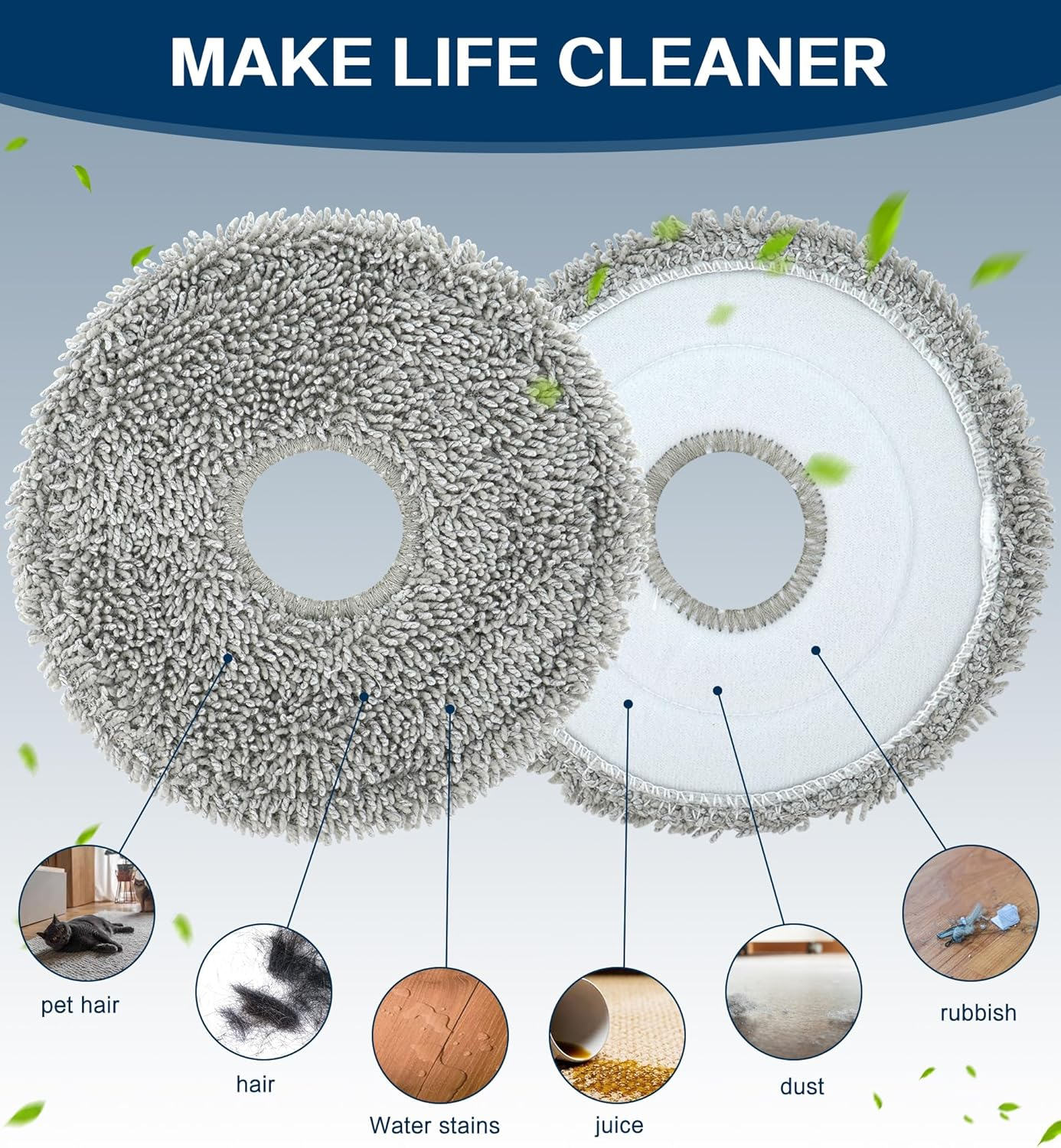 YBVABE Mopping Cloths for Dreame L20 Ultra /X30 Ultra / X40 Ultra/ L10S Pro Ultra /L10S Ultra/Roborock Q Revo/Q Revo Maxv/Q Revo Pro/Xiaomi X10+ Vacuum Cleaner Robots Replacement Microfiber Mop Parts