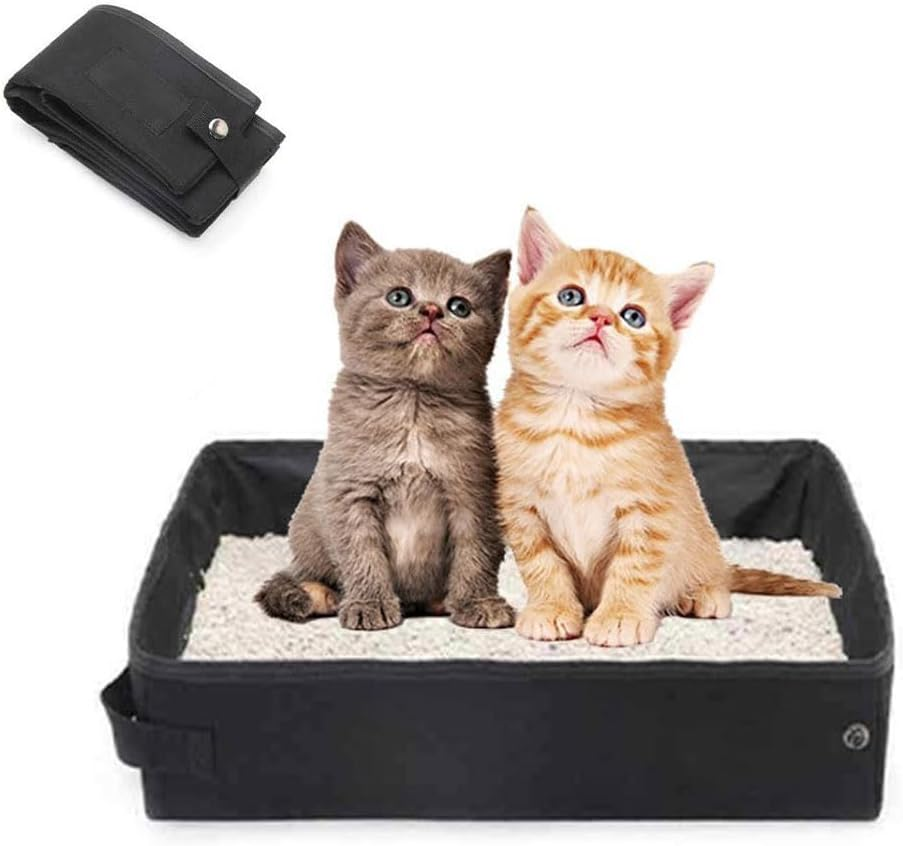 Portable Cat Litter Box, Travel Cat Litter Box (45 X 35 X 13 Cm) Foldable Waterproof Portable Cat Litter Box, Collapsible Foldable and Packable Light Weight for Indoor and Outdoor Use (2 Pcs) image number 3