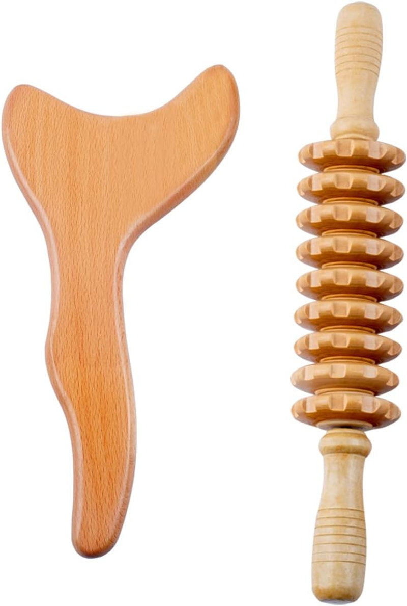 Wood Therapy Massage Tools 3 in 1 Lymphatic Drainage Massager Body Sculpting Tool Maderoterapia Kit Wood Therapy Tools Lymphatic Drainage Tool Wooden Swedish Cup Maderotherapy Colombiana image number 2