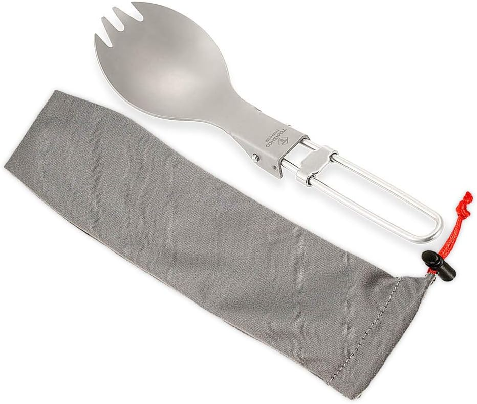 Titanium Folding Spork Outdoor Camping Hiking Backpacking Dinner Spork U Il Tableware BBZY image number 5
