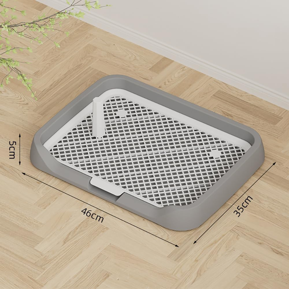 TOMVAES Washable Dog Toilet, Potty Pad Holder with Urinary Column, Convenient Durable Pet Tray for Indoor Pet Toilet Training, Grey 46 X 35 X 5 CM image number 2