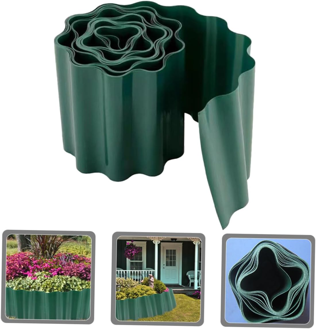 MERRYHAPY Green Plastic Flexible Fence Path Grass Wall Border Lawn Edging for Garden Edge and Lawn Guardrail for Flower Bed Edging And image number 2