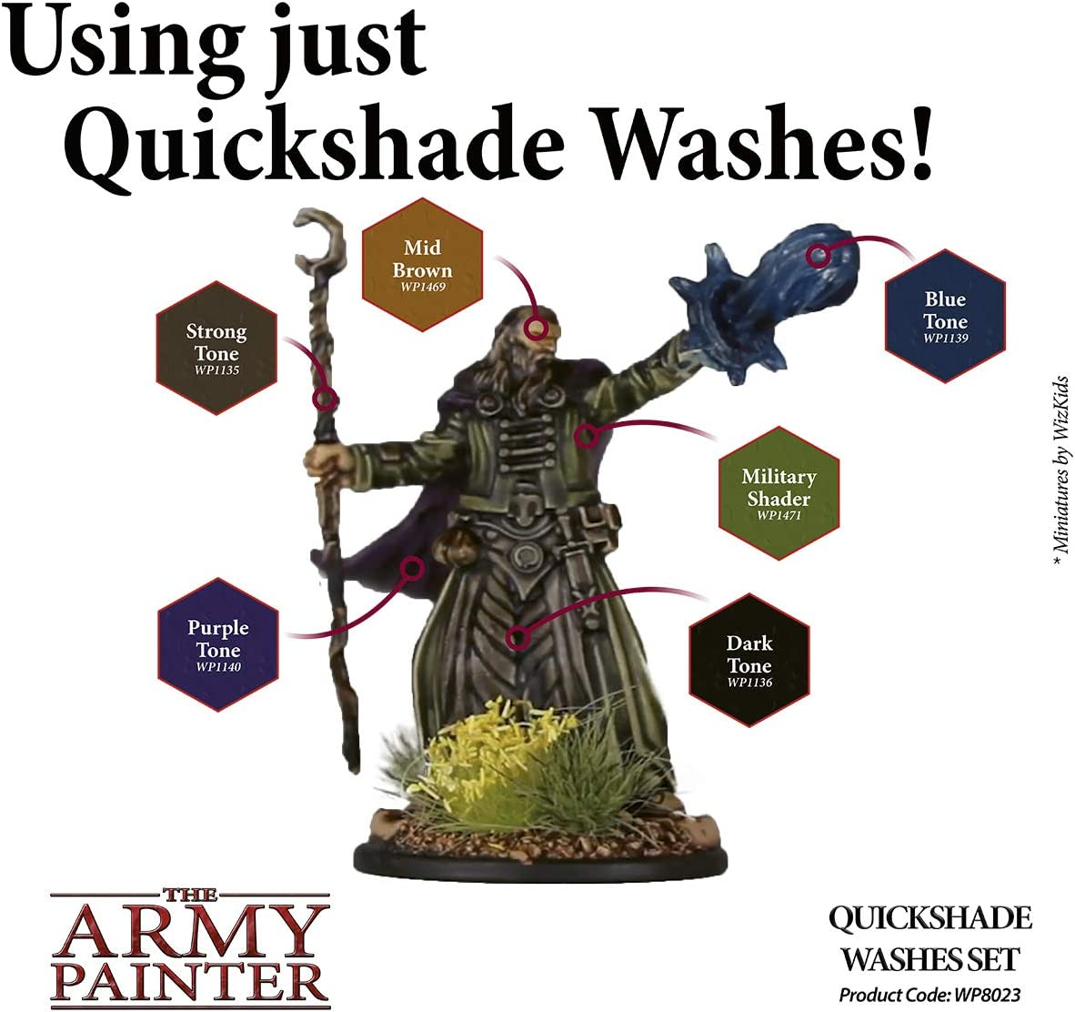 The Army Painter Warpaints Quickshade Wash Set - Miniature Painting Kit of 11 Dropper Bottles with Fluid Acrylic Paint Color Washes image number 1