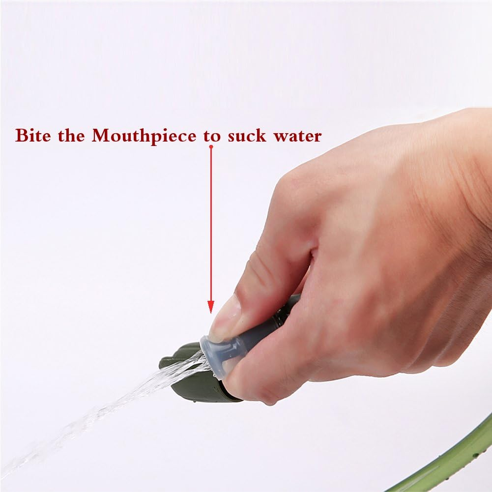 Hydration Bladder 2 Liter/70 Oz - Pack of 2(1 Piece Blue+1 Piece Armygreen) - BPA Free Hydration Pack, for Hiking Biking Climbing Cycling Running (2 Pack) image number 5