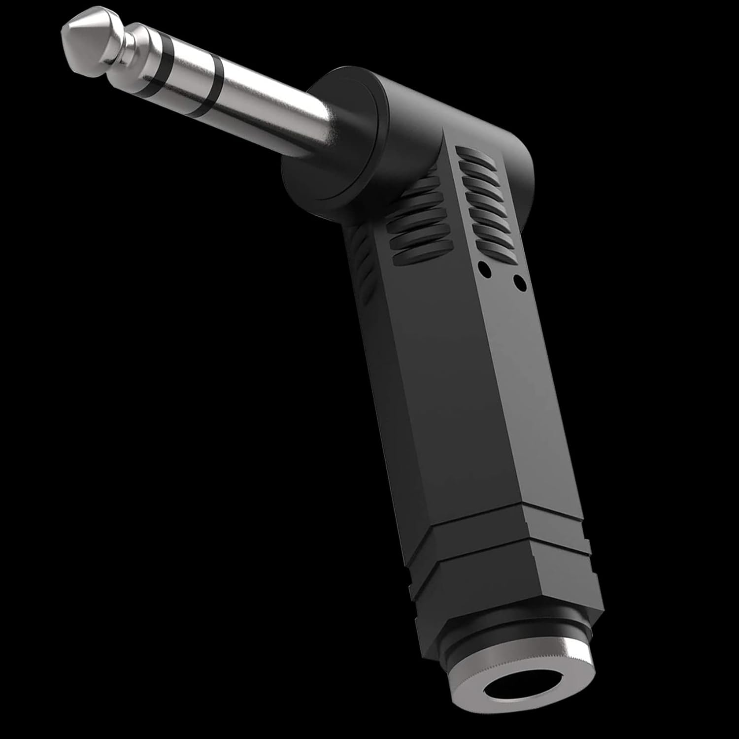 Tunghey Right Angle 6.35Mm Adapter, 3 Pack 1/4" Stereo Male Plug to Female Jack Audio Adapter for Speaker, Headphone, Guitar, Digital Piano, Amp image number 4