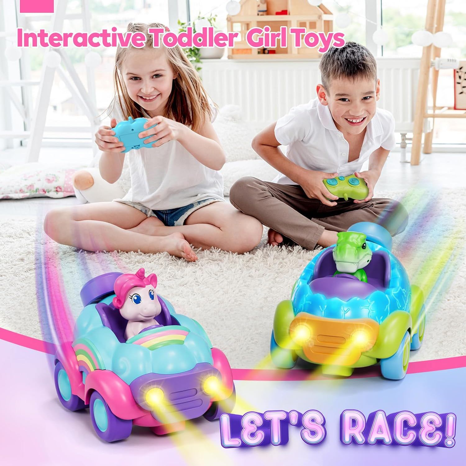 Lehoo Castle Remote Control Car, Unicorn RC Cars, Cartoon RC Race Car, Toy Car with Music & Sound Toy for Toddler Kids, Baby Toys for 1 2 3 Year Old image number 1