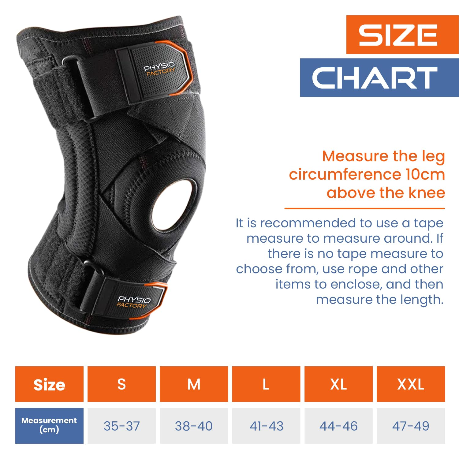 Flexible Lateral Support - Physio Factory - Knee Brace for Sport Use - Comfortable Knee Support with Moderate Level Support - Ideal Knee Brace for Meniscus Tear and Dual Patella Knee Strap. Helps ACL, LCL & MCL Injury (S) image number 2