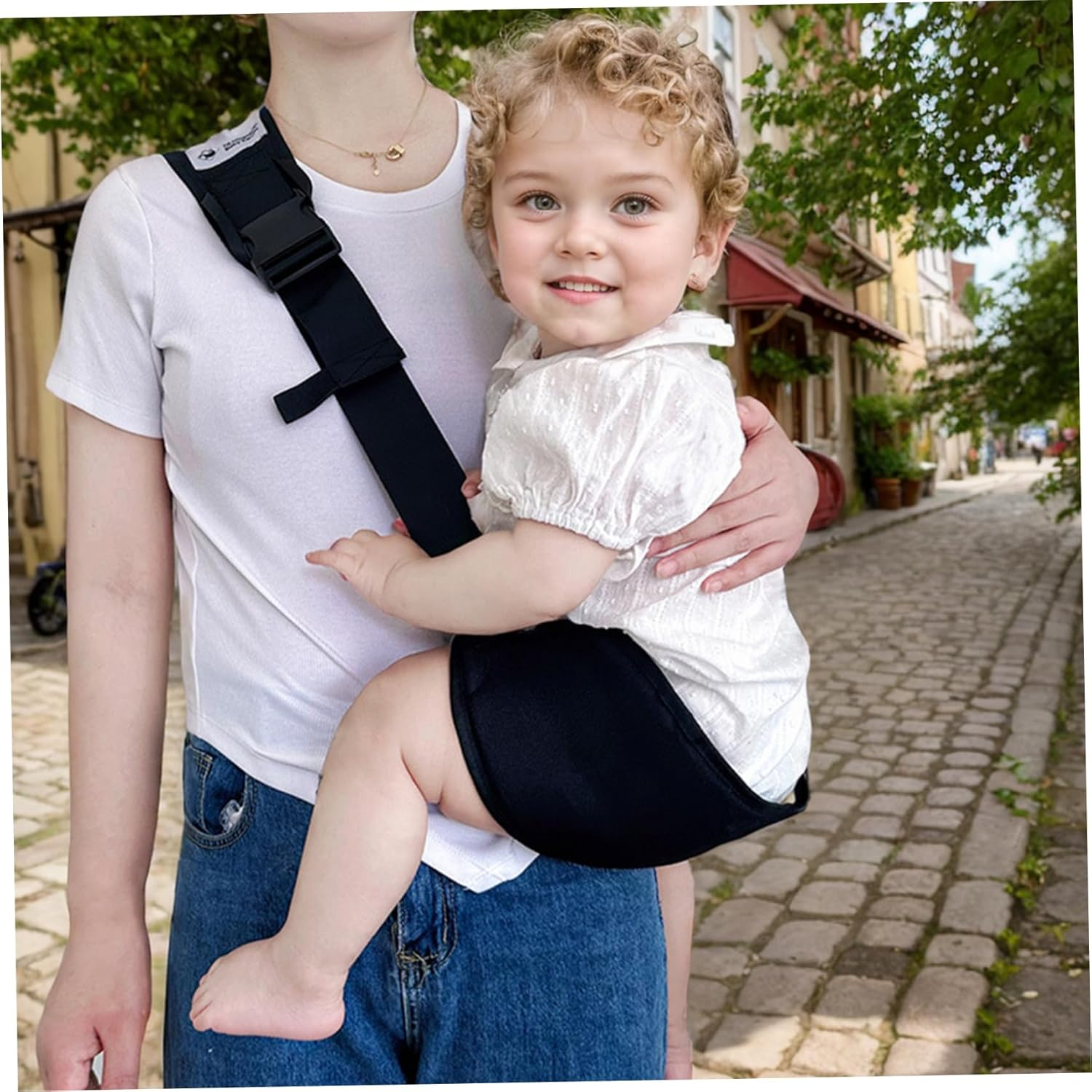 Baby Sling Carrier - Toddler Sling, Portable Baby Wrap Carrier, Adjustable, Soft, Anti-Slip, Newborn to 44Lbs, Black image number 2