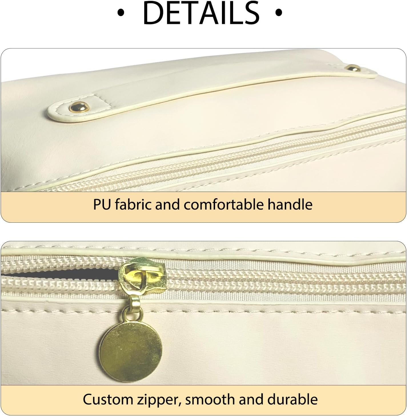 Travel Makeup Bag for Women, ZACHMEST Large Capacity Pouch Open Flat Cosmetic Bag with Compartments, Water-Resistant PU Leather Portable Toiletry Bag with Divider and Handle image number 1