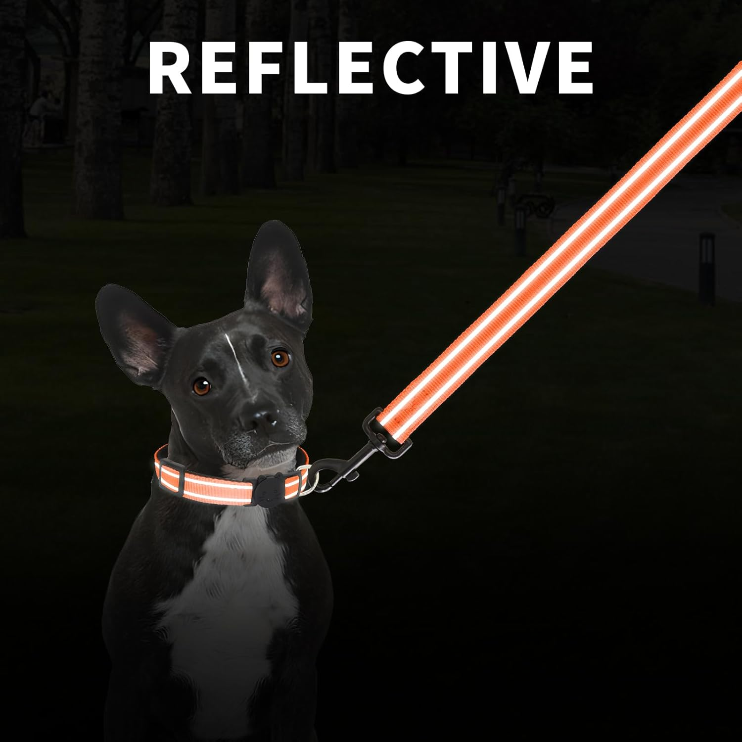 Giecoon Short Dog Leash, Reflective Traffic Leash with Padded Handle, 1 FT Nylon Training Leashes for Small Meidum Large Dogs, Orange