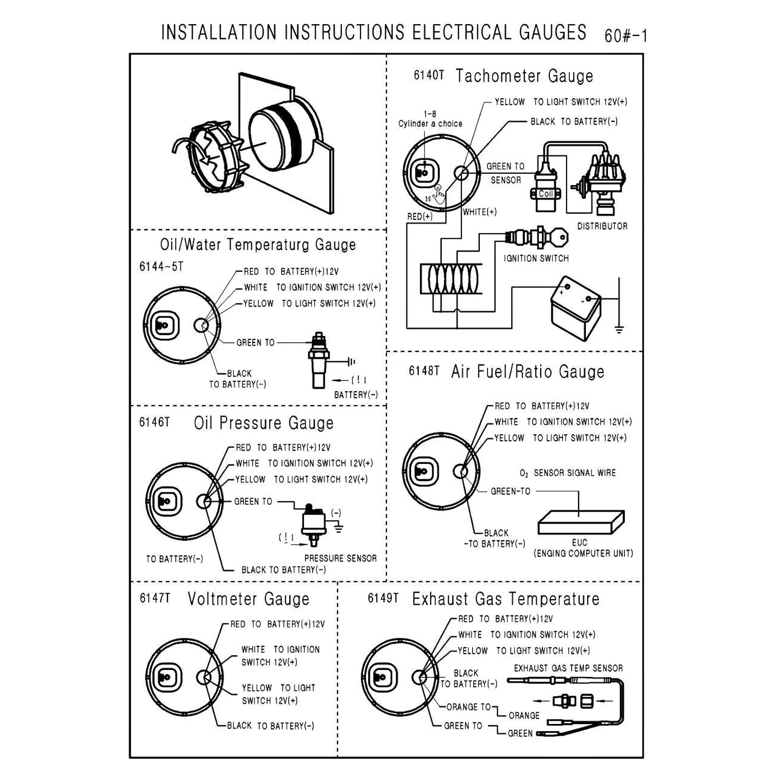 Tacho Gauge, Tachometer Tach Gauge with Black Holder Cup for Auto Car Automotive Replacement Tachometers Gauge Meter LED for Car Auto Boat Truck 0-8000RPM Blue LED Light image number 5