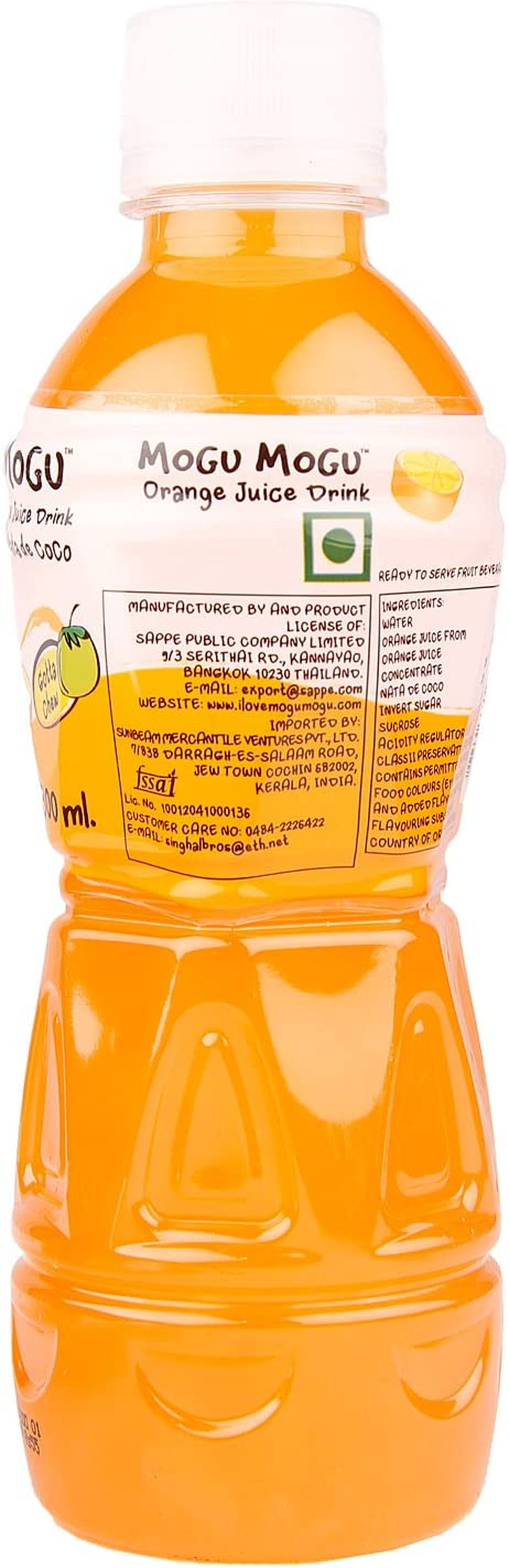 Mogu Mogu Orange Juice Drink with Nata De Coco | Refreshing Asian Drinks with Chewy Jelly | Fruity Sweet Mogu Mogu Drink | Popular Nata De Coco Drinks | Orange Flavour | 320Ml Bottle image number 6