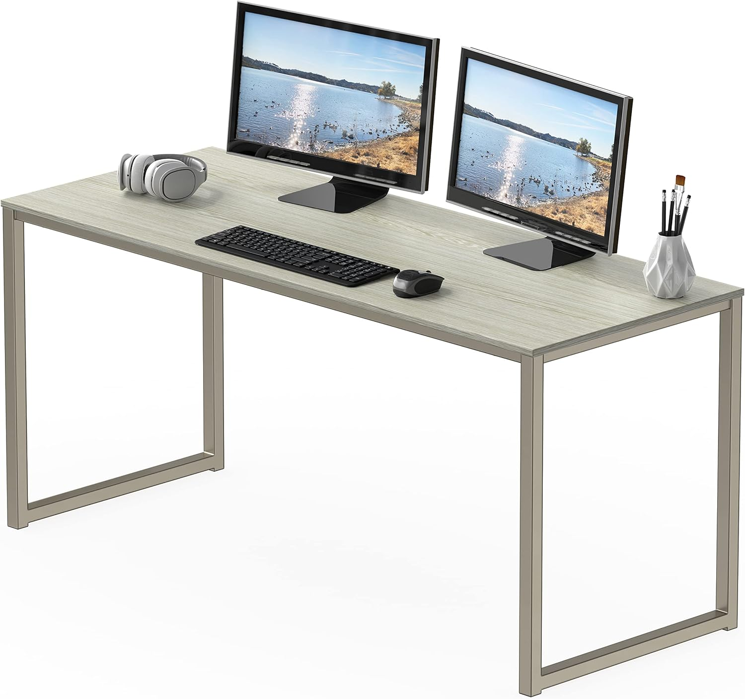 SHW Mission Home Office Computer Desk, 81 X 40 Cm, Oak