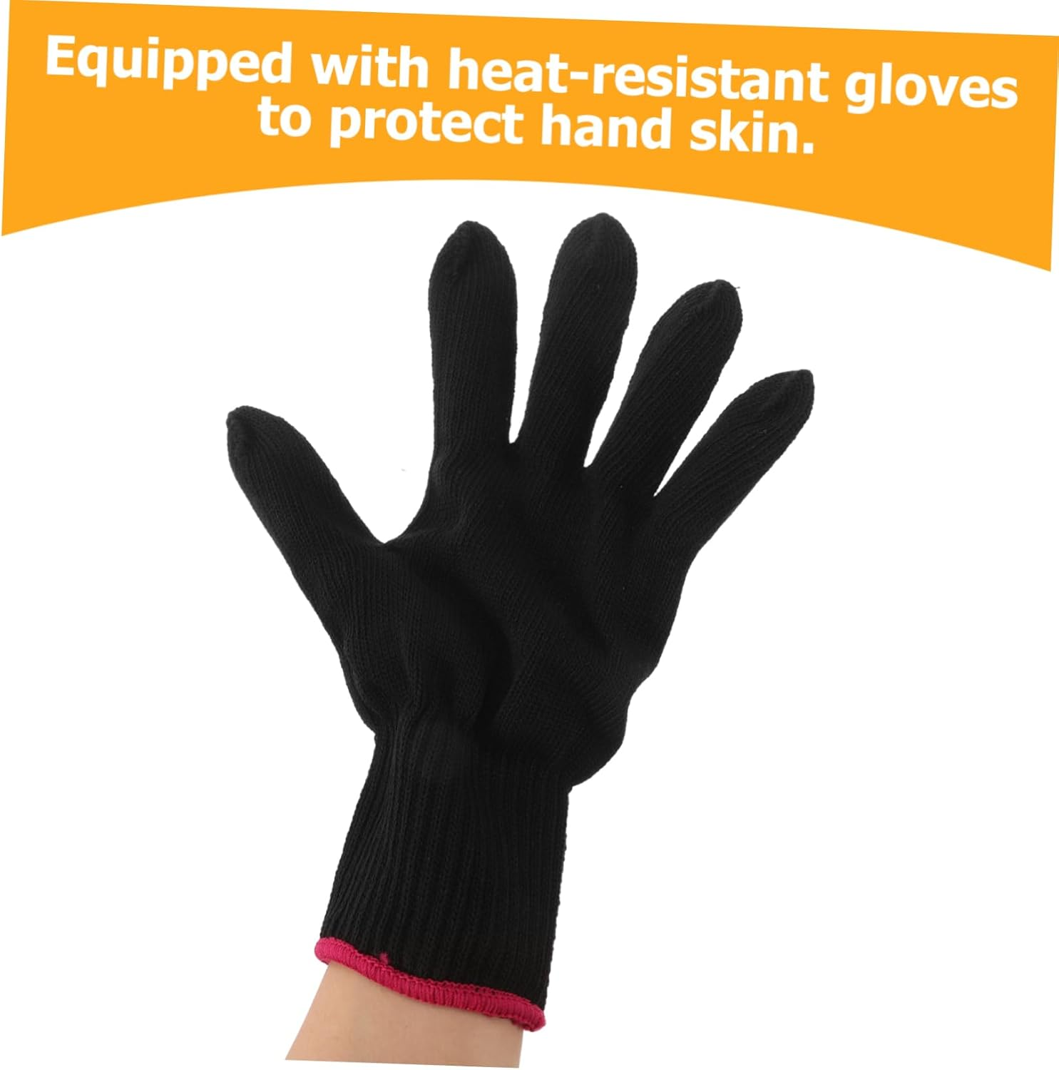 Heat Resistant Hair Styling Gloves Thermal Protection Gloves for Curling and Straightening Black Heat Proof for Salon and Home Use image number 5