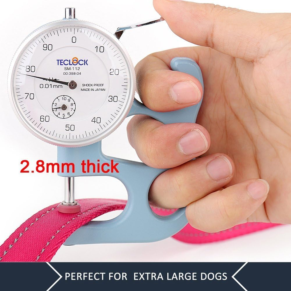 Dog Leash,Traffic Padded Two Handle,Heavy Duty,Reflective Double Handles Lead for Control Safety Training,Leashes for Large Dogs or Medium Dogs,Dual Handles Leads (Pink, 2.5 * 120CM)