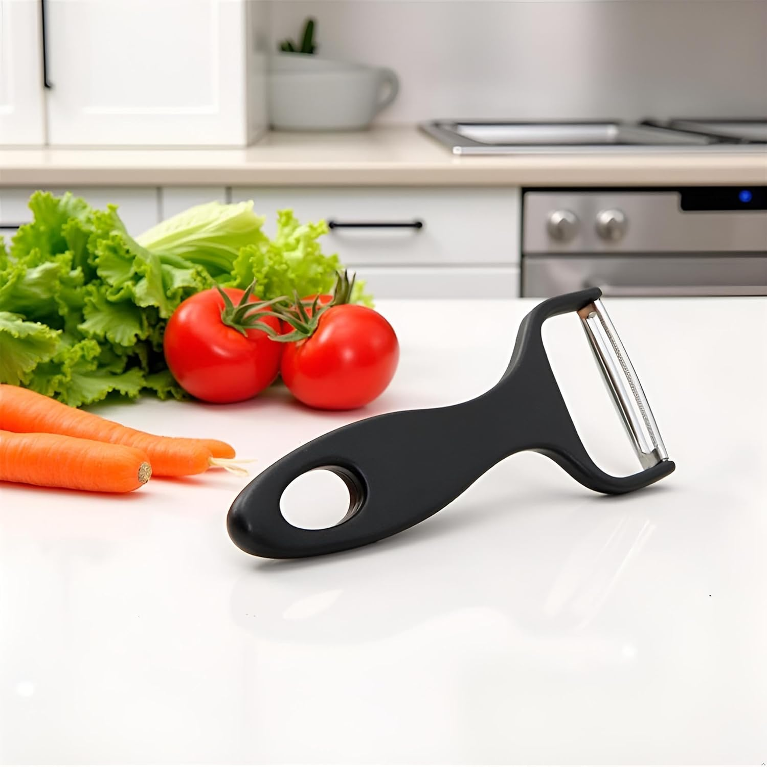 Black Vegetable Peeler Large Peelers for Kitchen, Y Wide Veggie Shredder for Cabbage Lettuce Julienne, Swivel Stainless Steel Blades Big Size Graters, Peelers and Slicers