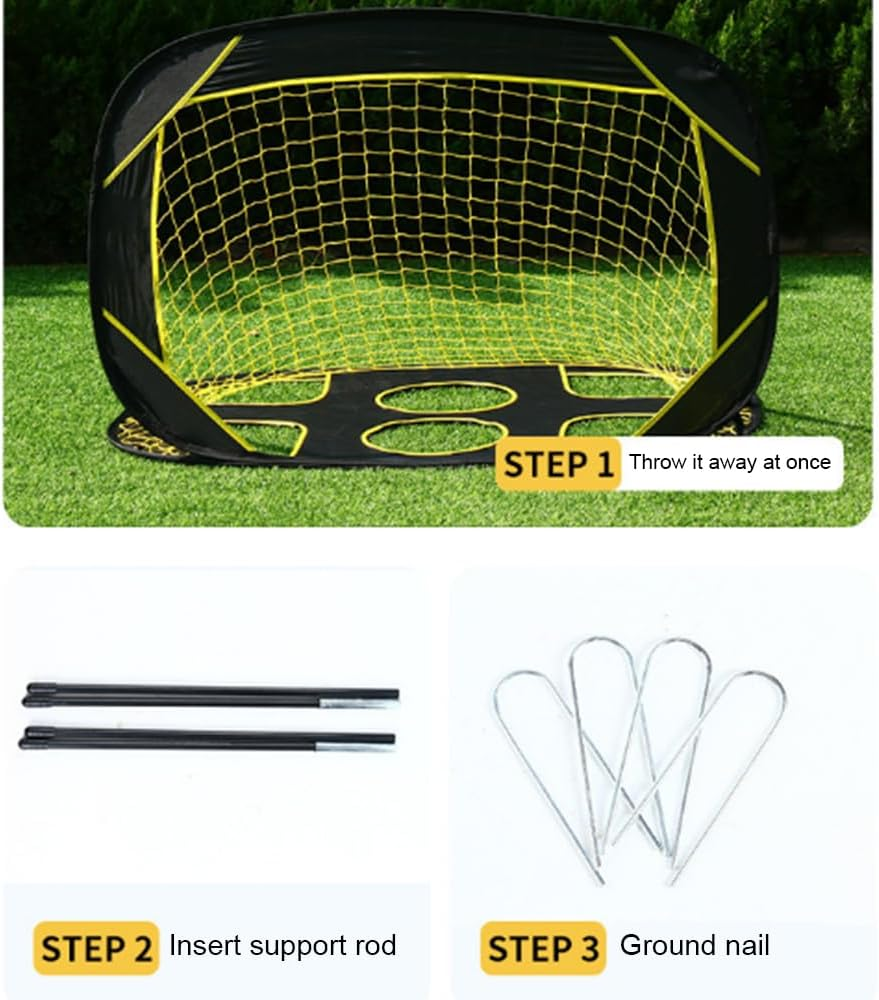 Soccer Goal, Target Net for Football, 2 Pockets Practice Sports Nets Soccer Portable Softball Training Aid Netting Target Rebounder Screen Backyard Outdoor Camping Equipment with Carry Bag image number 1