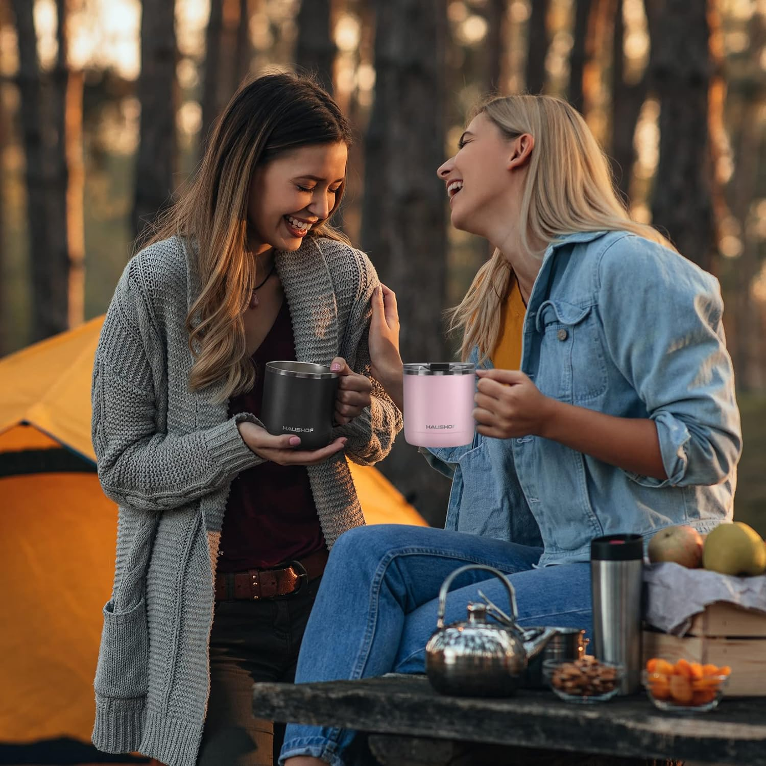 HAUSHOF 420Ml Insulated Coffee Cup with Handle, Stainless Steel Vacuum Insulated Coffee Cups, Double Wall Travel Mugs with Leakproof Lid, 14 Oz, BPA Free image number 4