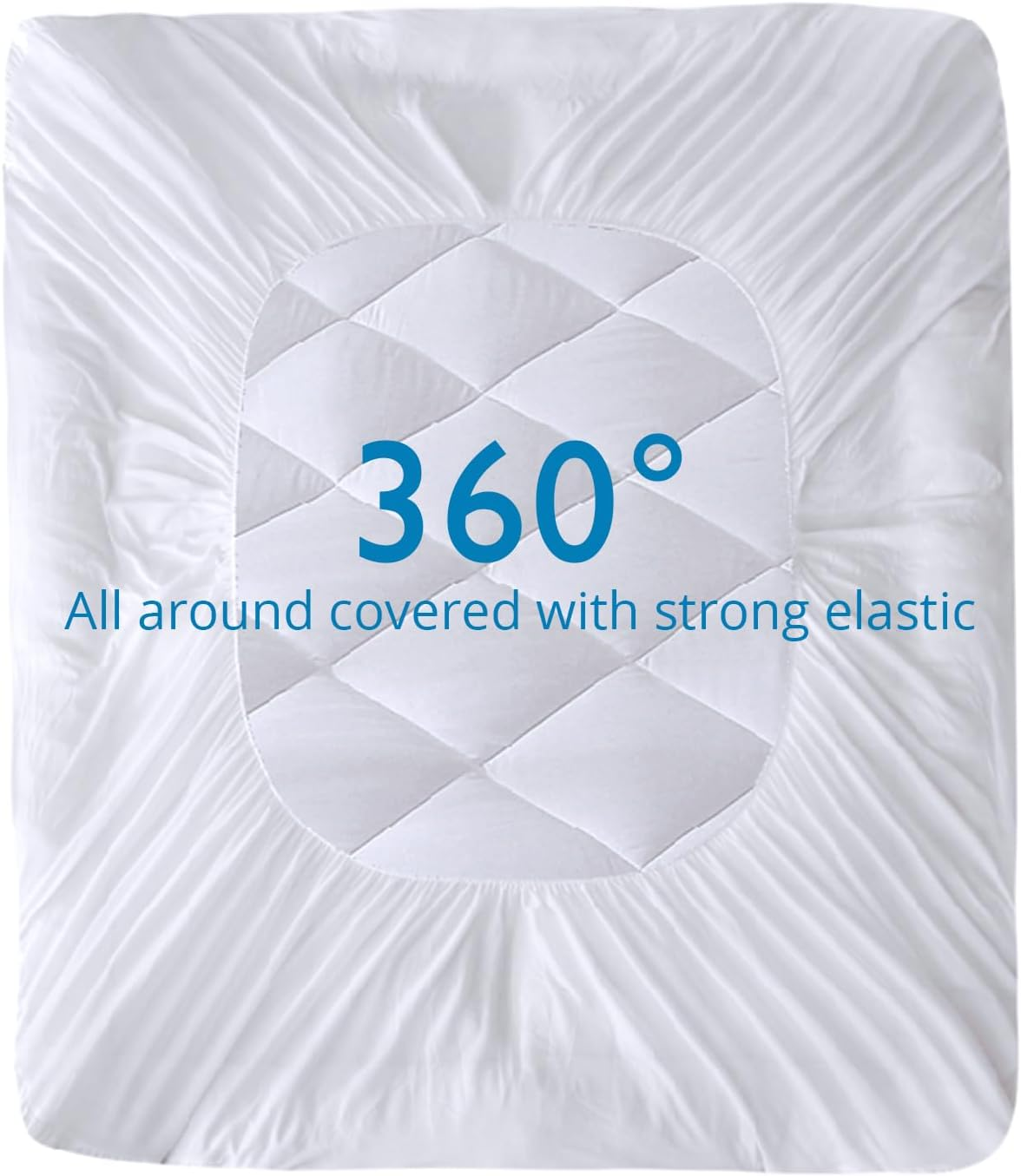 Quilted King Single Mattress Protector, YUGYVOB 100% Waterproof Mattress Protector, Cooling and Breathable Fitted Sheet, Deep Pocket 6"-21" image number 5