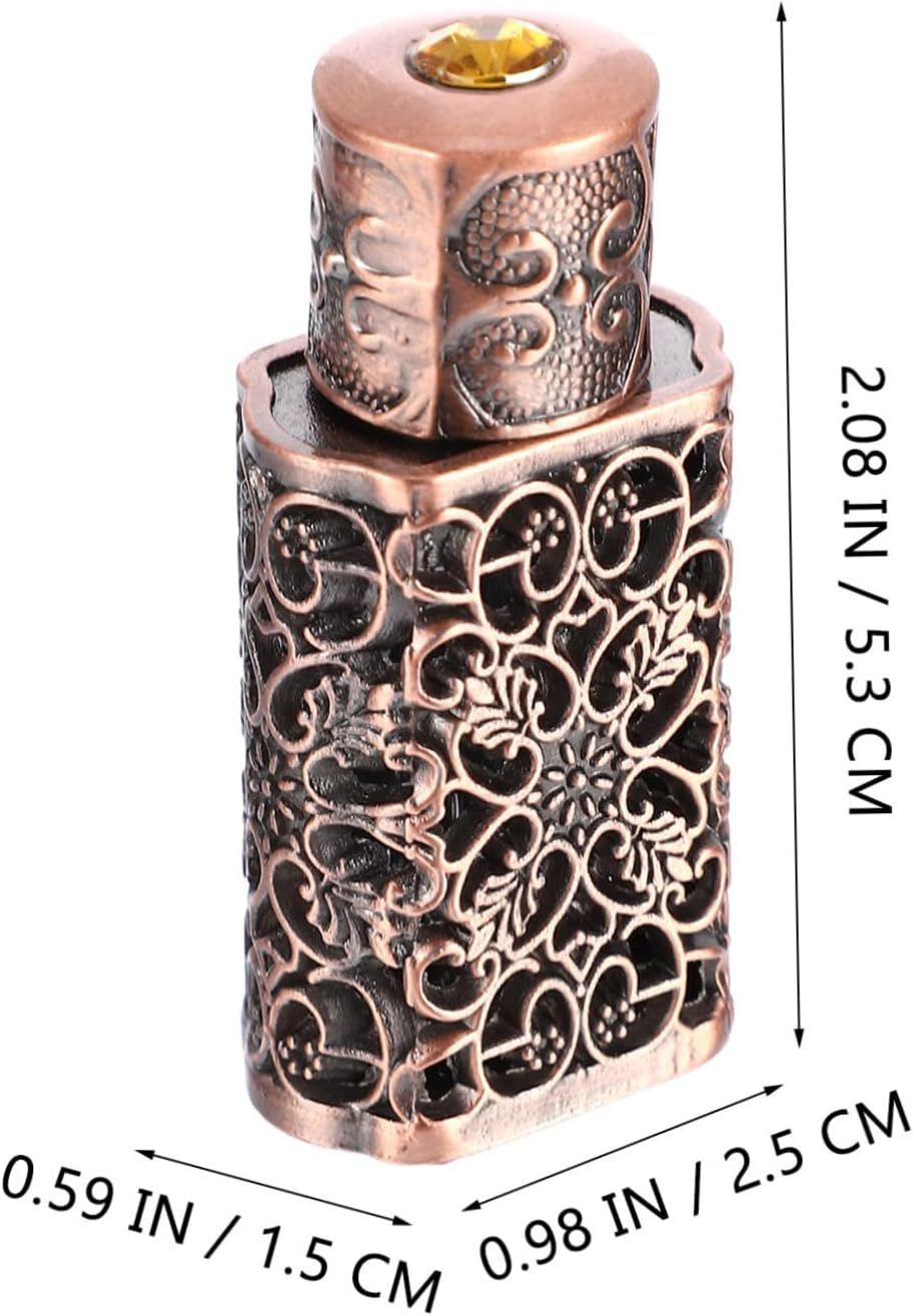 2Pcs Essential Oil Spray Bottle Engraved Hollow Flower Design Vintage Perfume Container for Travel Leak and Decorative Perfume Dispenser image number 5