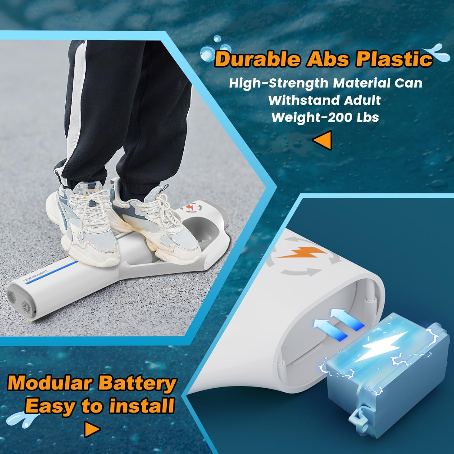 Skirfy 20&rdquo; Larger Electric Water Gun for Adults Kids, Automatic Squirt Guns Light up to 32 Ft Range, Water Tank 500C Capacity Modular Battery, Water Guns Toys for Outdoor Summer Beach Party image number 1