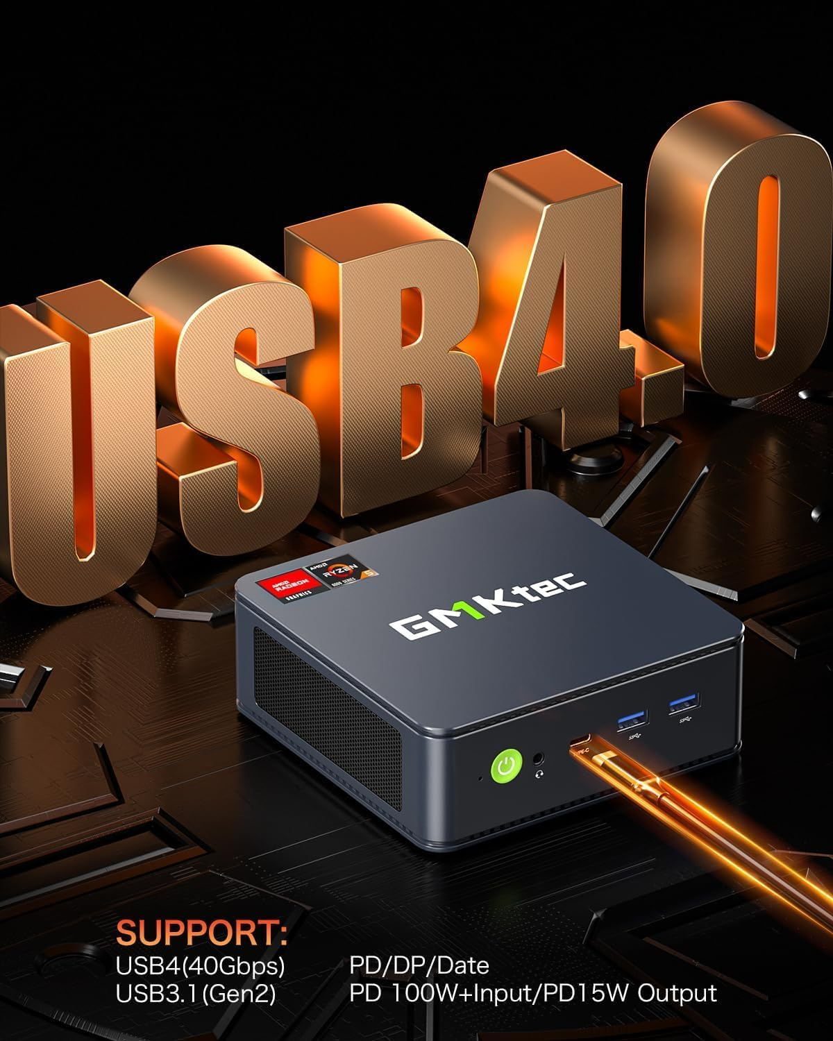 Gmktec Mini Gaming PC AMD Ryzen 5 6600H(Max 4.5Ghz) 16GB DDR5 512GB SSD Dual NIC LAN 2.5G /Wifi 6E, USB3.2, USB-C, BT5.2, DP, HDMI, Dual Fan Nucbox M6 image number 2