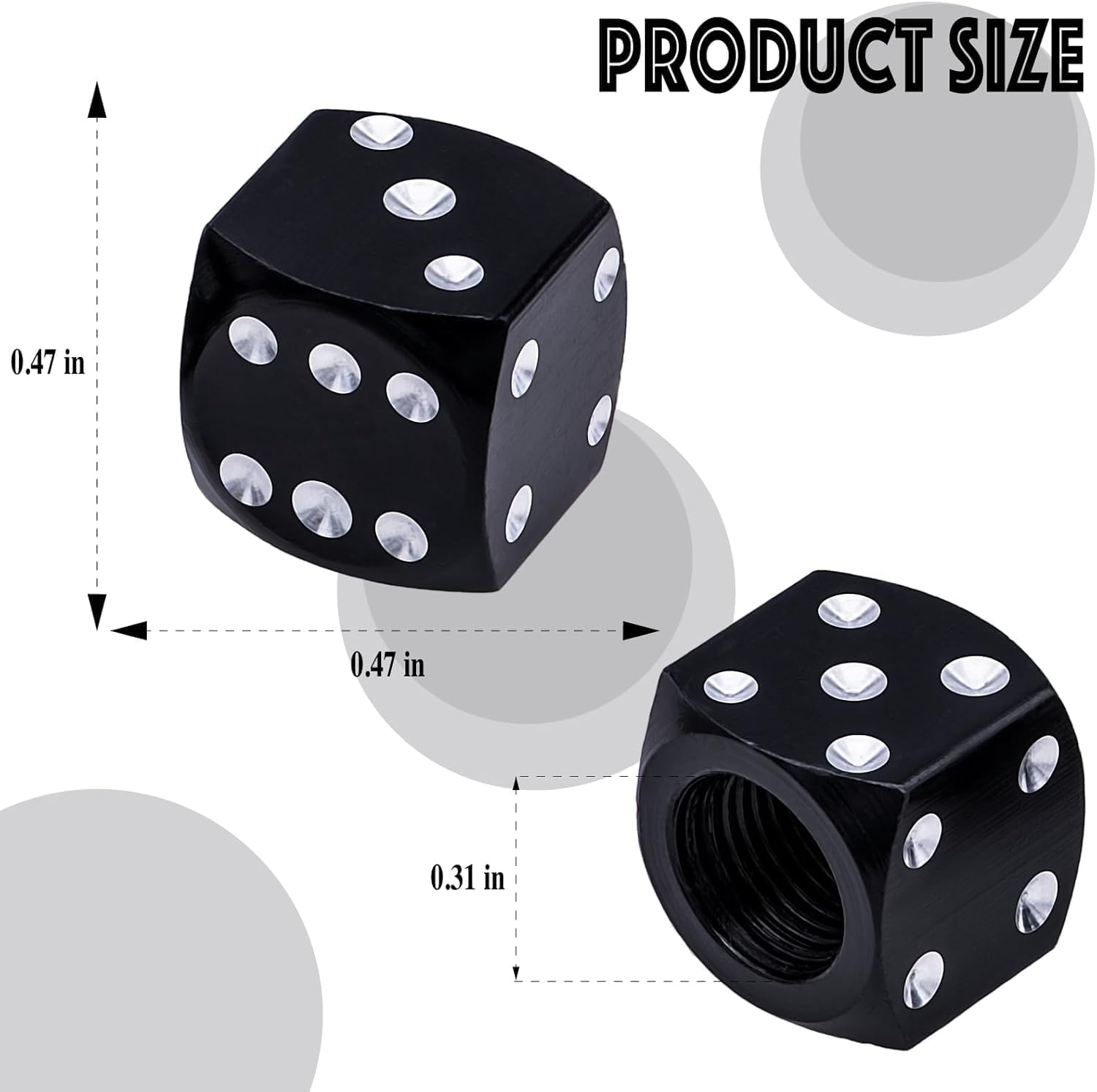 WADY 4 Pcs Gold Valve Cap Bike Air Cap Bookends Cactus Universal Stem Covers for Car Bicycle Motorcycle Tire Caps Valve Stem Caps Accessory Alloy Dust Cap (Black)