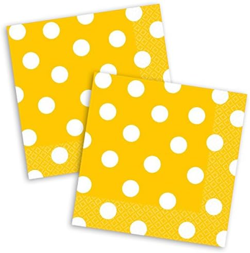 Dots Lunch Napkins Yellow Sunshine image number 2
