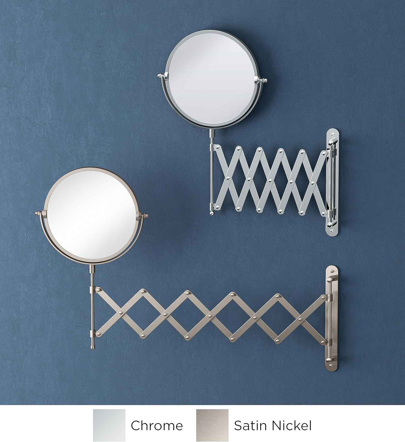 Gatco 1439SN Accordian Arm Wall Mount Mirror, Satin Nickel - Satin Nickel image number 2