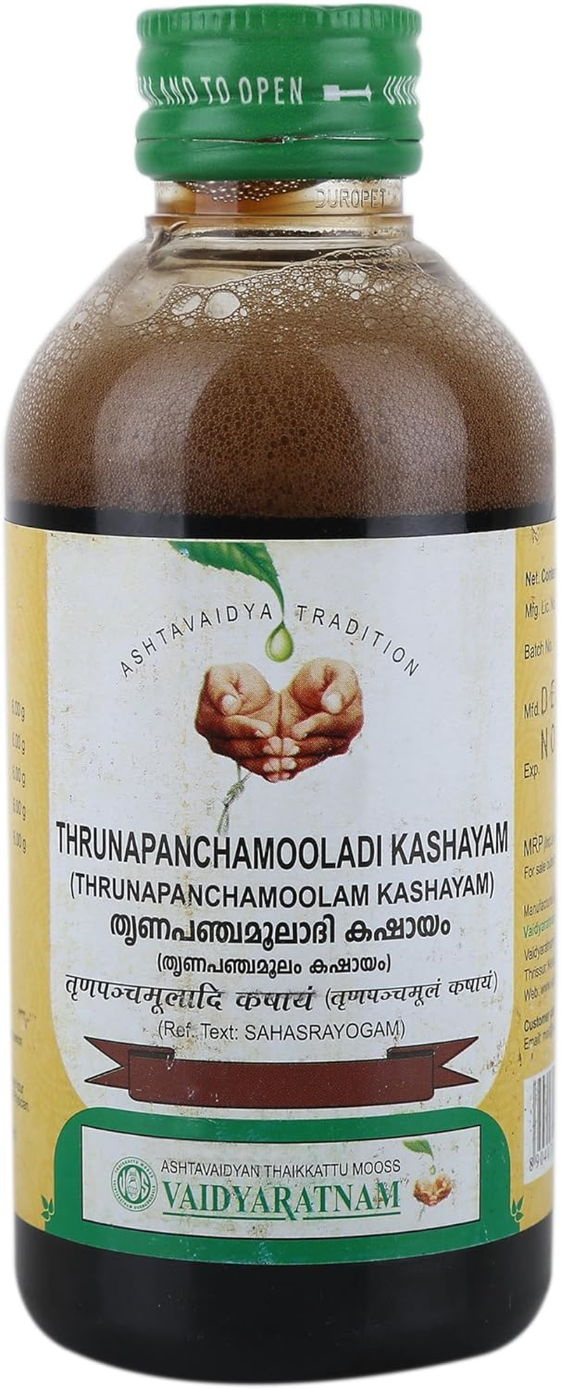 Vaidyaratnam Thrunapanchamooladi Kashayam -200Ml image number 2